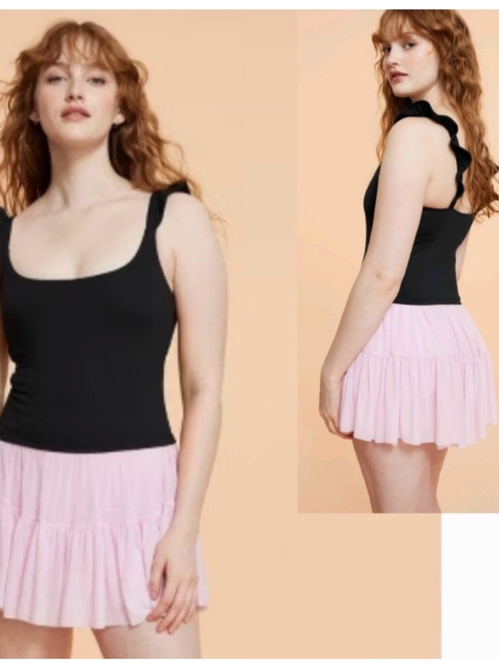 Black Ruffled Blogilates Top
